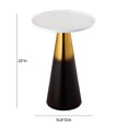thumbnail image 5 of TOV Furniture Table d'Appoint Ombre 23" Moderne en Fer Métal et MDF en Blanc/or, 5 of 5