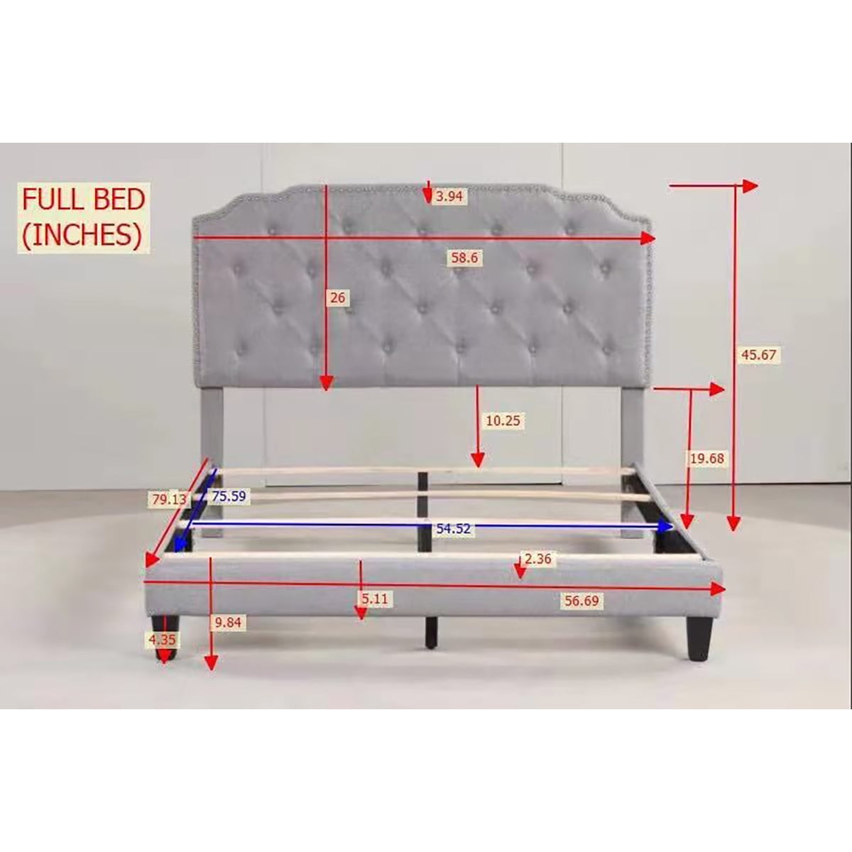 Lowestbest Full Upholstered Bed, Platform Bed with Upholstered Button Headboard, Bedroom Bed Frame For Adult And Children Used, Gray Lowestbest Full Upholstered Bed, Platform Bed with Upholstered Button Headboard, Bedroom Bed Frame For Adult And Children Used, Gray