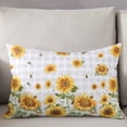 thumbnail image 3 of Yellow Sunflower Throw Pillow Cover 16 x 24 Inch Decorative Pillow Cover Grey Plaid Country Bee Farmhouse Floral Lumbar Pillowcase Seasonal Rectangle Cushion Case for Couch Sofa Bed Living Room, 3 of 7