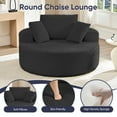 thumbnail image 6 of CECER Oversized Chaise Lounge Chair Indoor, Corduroy Cozy Sleeper Couch, No Assembly Required Accent Chair - Black, 6 of 8