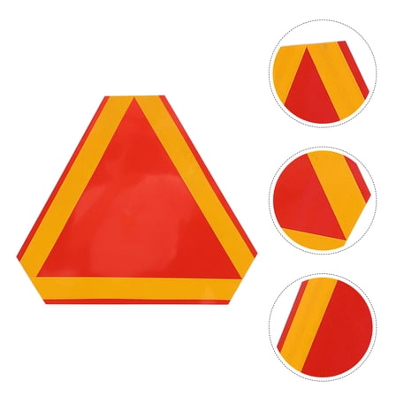 UPOUART Orange Reflective Safety Triangle Sign for Low Speed Vehicles Easy to Install