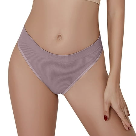

GWAABD Seamless High Waisted Underwear for Women Seamless Large Women s Sports Solid Mid Waist Tback Women s Underwear for European