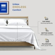 THREAD SPREAD Twin Bed Sheets - 400 Thread Count 100% Egyptian Cotton Sheets (3 PC, White), Luxury Soft, Sateen 16 Deep Pocket Hotel Bedsheet