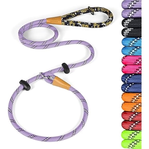 Eryueer Slip Lead Dog Leash Reflective, 6 FT x 1/2" Heavy Duty Comfortable Strong Rope Leash for Large, Medium Dogs, No Pull Pet Training Lead