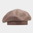 thumbnail image 2 of Prolriy Flat Cap Beret Hats for Women, Women's Solid Color Vintage Knit Beret Fall/Winter Hot Drill Warm Wool Beret Womens Hats Khaki M, 2 of 3