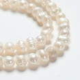 thumbnail image 3 of 1 Strand Natural Cultured Freshwater Pearl Beads Strands Nuggets Creamy White 5~6mm Hole: 0.8mm 62pcs/strand 13.77 inch~14.17 inch, 3 of 6