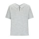 thumbnail image 5 of Ploknplq Elbow Length Tee Shirts for Women,Gradient Shirt,Tunic Tee,Womens Summer Tops Lapel Striped Back Loose Top Casual Shirt T Shirt,3/4 Sleeve Tunic Tops for Women,Top for Women Gray L, 5 of 5