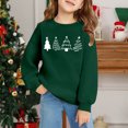 thumbnail image 2 of Petit Enfant Imprimé Filles Chandail à Manches Longues à Col Rond avec Poche pour l'Hiver Tenue Décontractée de Vacances Chandail à Enfiler pour Enfants Chandails à Capuchon pour Enfants Chandail pour Tout-Petits Filles 4t Chandail Fille Fille N 4t Vêtements Vert 5-6 Ans, 2 of 4