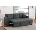 thumbnail image 3 of Tatum Stylish Dark Grey Sleeper Sofa with Pull-Out Easy to Convert Hidden Space Saving Bed for Apartments, Vacation Homes, Living Rooms, Guests, 3 of 8