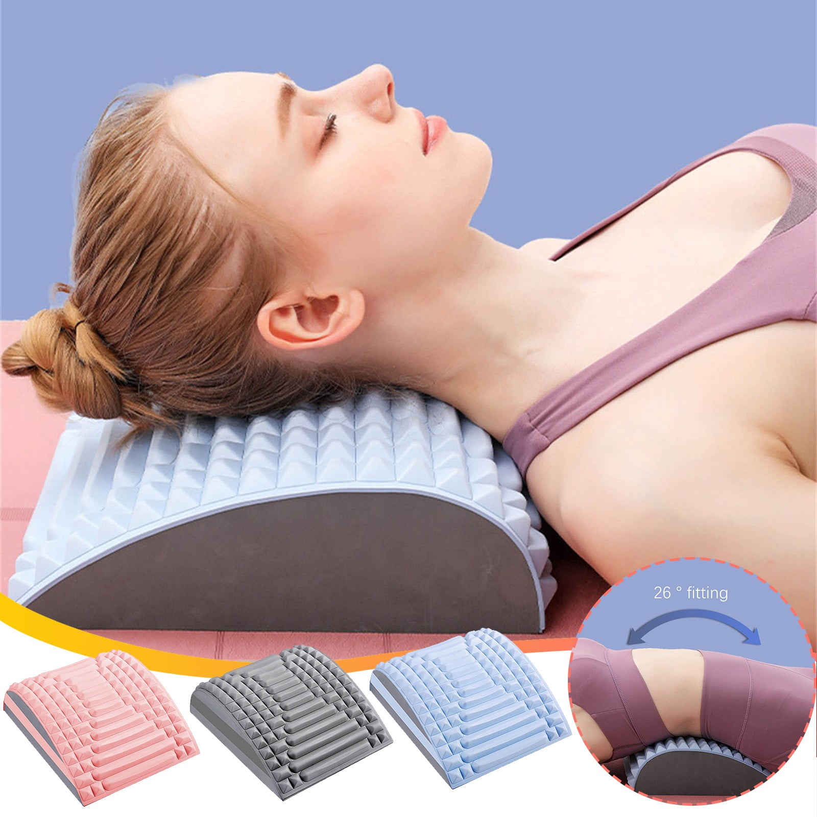 Lumbar Pillow Spine Stretcher Back Relief Pillow Waist Relax, Back Relaxer  Pillow - Temu