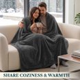 thumbnail image 3 of PAVILIA Soft Lightweight Twin Fleece Blanket for Couch Bed, Grey, 60x80, 3 of 8