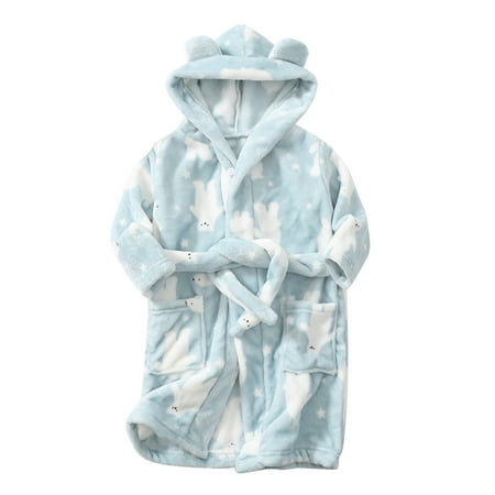 

Qufokar 18m Boy Clothes 6 Piece Set Toddler Kids Baby Boys Girls Robe Suit Bathrobes Hooded Warm Flannel Night-Robe Sleepwear Cute Pajamas Sets