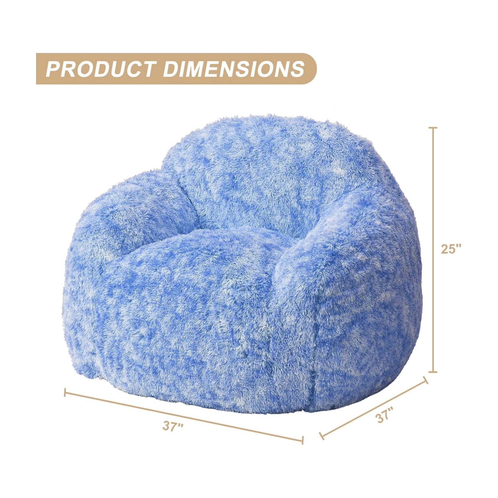 Home Lazy Sofa Bean Bag Chairs for Adults, Faux Fur Bean Bag Chair with Filler, Soft Plush Living Room Beanbag Chair Armrest Bean Bag Couch, Fluffy Couch Lazy Sofa Chair for Reading