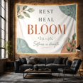 thumbnail image 6 of Rest Heal Bloom Typography with Green Leaves, Calming Watercolor Style for Motivational Decor Lovers, Wall Art, Thank You Gift, Tapestry Wall Hanging for Bedroom and Dorm, 6 of 7