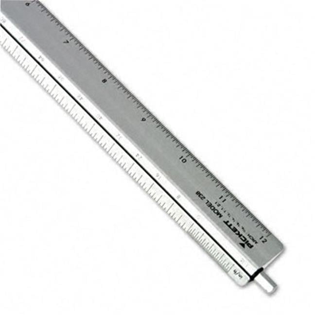 Adjustable Triangular Scale Aluminum Architects Ruler 12" Silver