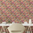 thumbnail image 2 of Ambesonne Abstract Floral Peel & Stick Wallpaper for Home, Grunge Flowers Boho, 13"x100", Warm Taupe Pastel Pink, 2 of 5