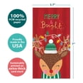 thumbnail image 4 of Tree-Free Greetings Christmas Greeting Card 2 Pack, 100% Recycled Paper, 3.7x7, Merry Bright Reindeer (ZT70117), 4 of 5