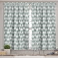 thumbnail image 2 of Ambesonne Abstract Valance & Curtain, Curvy Stripes Waves, 55"x36", Pale Sage Green White, 2 of 7