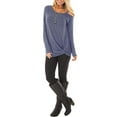 thumbnail image 4 of Women's Long Sleeves, Panels, Slanted Shoulders, Sweatshirt, Autumn/winter Knotted, Solid T-shirt, Fashionable Off-the-shoulder, Irregular Suspender Top, 4 of 4