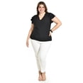 thumbnail image 4 of Blusa con volantes Roman Fashion / Tallas Extras, 1891 (Negro) negro 40, 4 of 6