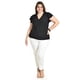 thumbnail image 4 of Blusa con volantes Roman Fashion / Tallas Extras, 1891 (Negro) negro 42, 4 of 6