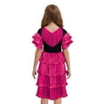 thumbnail image 3 of RUNQHUI Robe de Fête Festival Espagnol pour Filles avec Franges Jupe Maxi Lyrique à Volants Tenue de Danse Rose Vif 16, 3 of 6