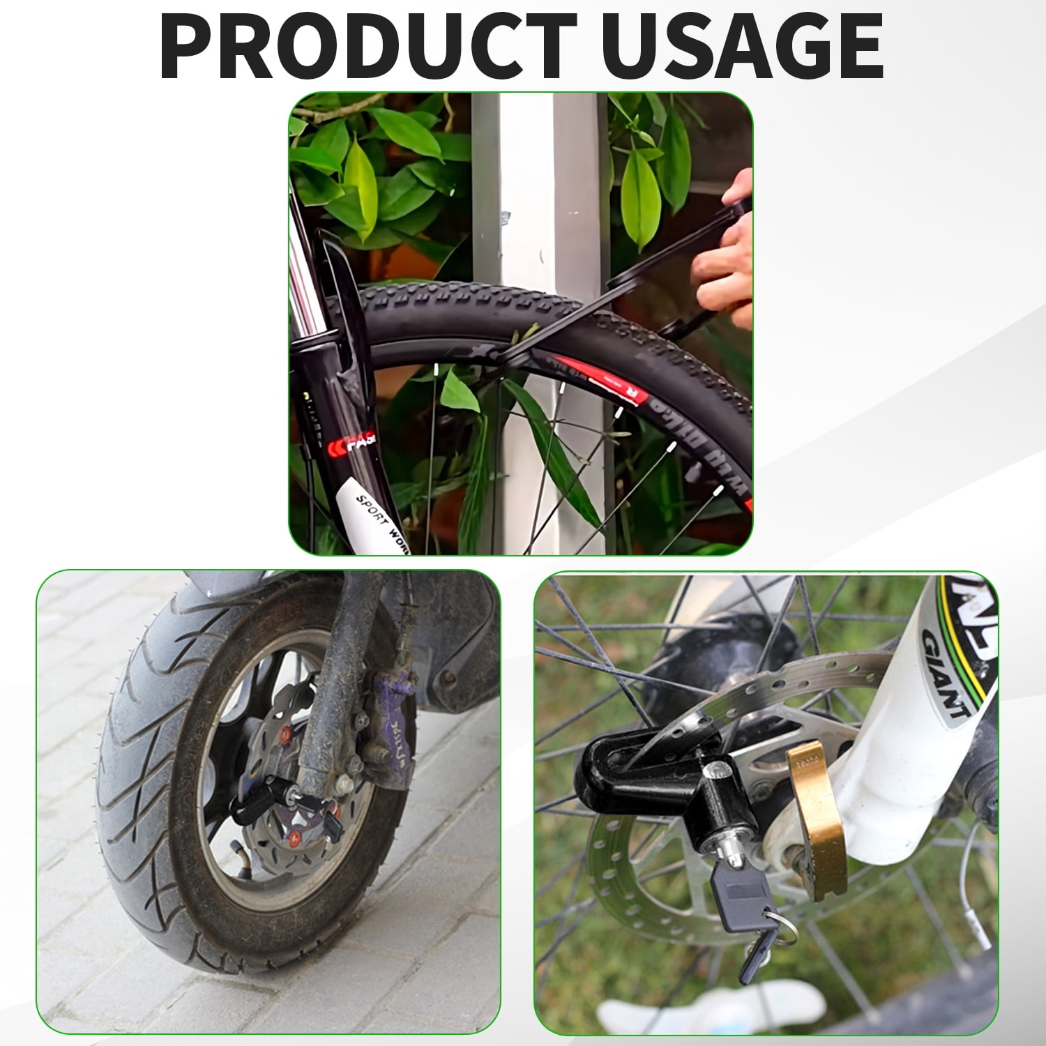 Quanmin Heavy Duty Bicycle Security Combination Chain Lock with 8 High Security Hardened Metal Mountain Bike Code Lock Folding Bike Lock with 4 Password Anti-Theft Black
