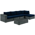 thumbnail image 2 of Modway Summon 5 Piece Outdoor Patio Sunbrella® Sectional Set in Canvas Navy, 2 of 3