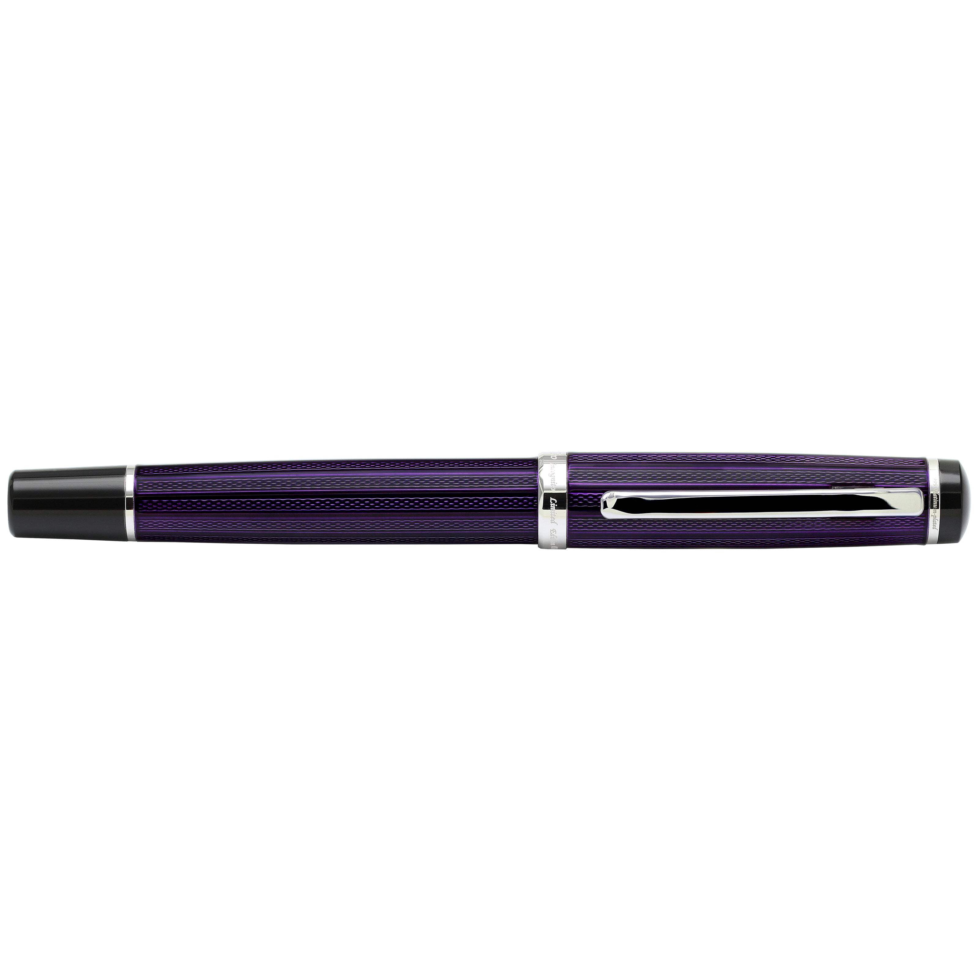 Xezo Xezo Incognito™ Diamond-Cut Lacquered Brass Fountain Pen (Fine Nib) - Purple