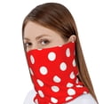 thumbnail image 4 of Multifunction Beanie Hat Polka Dot Red Beanie Hat Scarf Stretch Skull Cap For Women Men, 4 of 7