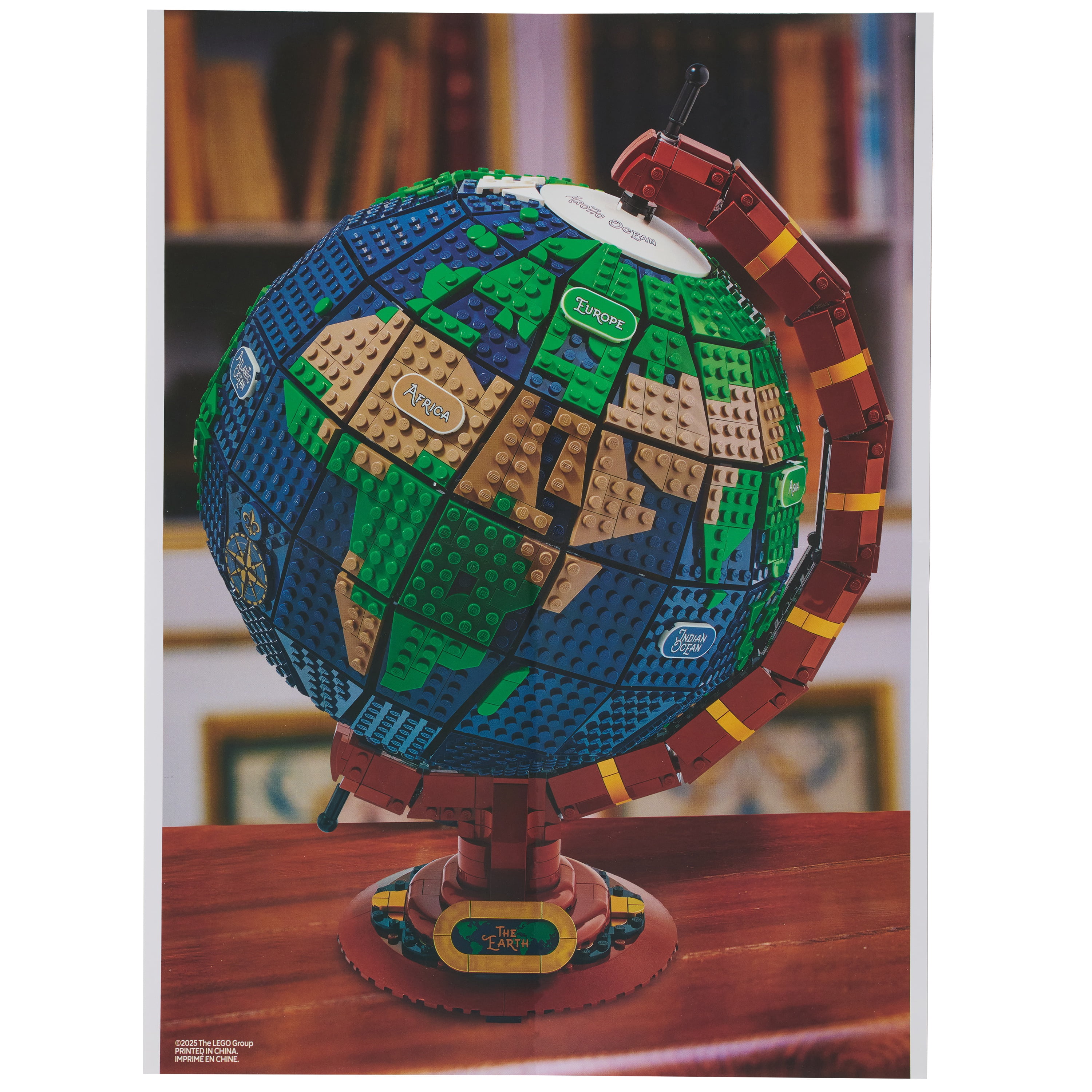 LEGO® Ideas Globe Puzzle, 500 Pieces, 21.25 x 15 inches, Featuring Detailed World Map Design, Textured Jigsaw Puzzle with Poster, LEGO® Fan Gift for Kids and Adults, Ages 8+