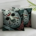 thumbnail image 3 of Halloween Horror Classic Movie Decorative Throw Pillow Covers Trick or Treat Sam Scream Grim Reaper Porch Outdoor Home Decor, Chainsaw Killer Scary Mask Couch Cushion Case, 3 of 7