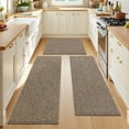 thumbnail image 5 of MeyJey Geometric Lines Kitchen Rugs Sets of 3, Non Slip Washable Kitchen Mats for Floor, Brown, 5 of 7
