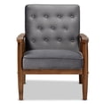 thumbnail image 2 of Baxton Studio Sorrento Fauteuil Lounge en Bois Rembourré en Velours Gris, 2 of 9