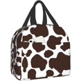 thumbnail image 1 of Faty-T Brown Cow Print Reusable Lunch Box  Lunch Bag Cooler Reusable Tote Picnic Bag Container Lunch Box For Adult Women Men, 1 of 18