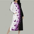 thumbnail image 4 of Women Colorblock Zipper Robe Fashion Flower Print Long Sleeves Bathrobe Sleepwear Soft Housecoat with Pockets Zip Up House Dresses, 4 of 9