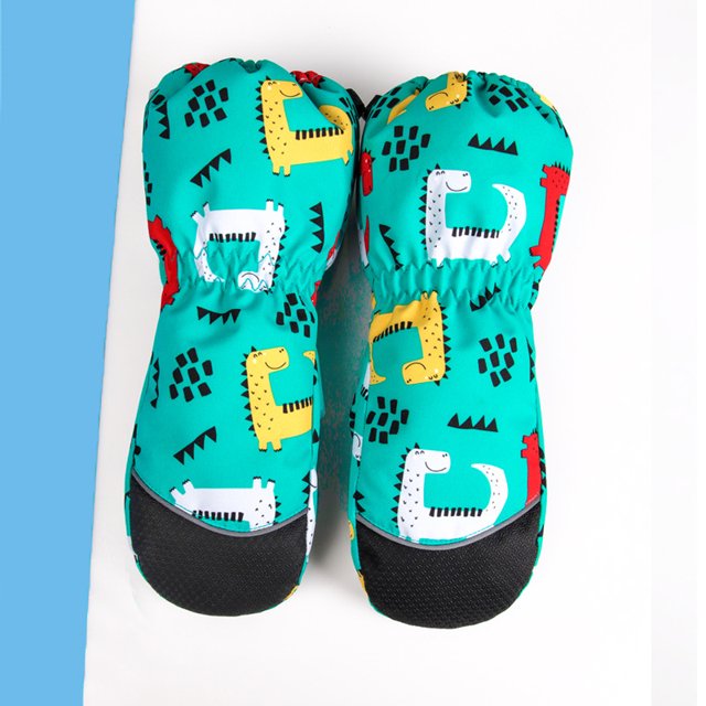 Guantes de esquí de invierno para niños, resistentes al viento, cálidos, con forro polar, gruesos, para montar al aire libre, con dedos paralelos