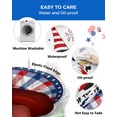 thumbnail image 3 of Memorial Day Gnome with Flag Balloon Fitted Round Tablecloths Elastic Edged Table Covers 45"-54",Red and Blue Plaid Checked Waterproof Dining Room Table Cloth for Kitchen Holiday Party Tables Decor, 3 of 6