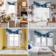 thumbnail image 5 of Abstract Marble Valance Curtain Blue Yellow Oil Painting Style Window Valances Rod Pocket Short Curtains Window Treatments for Kitchen Bedroom Bathroom Laundry 60" x 14", 5 of 9
