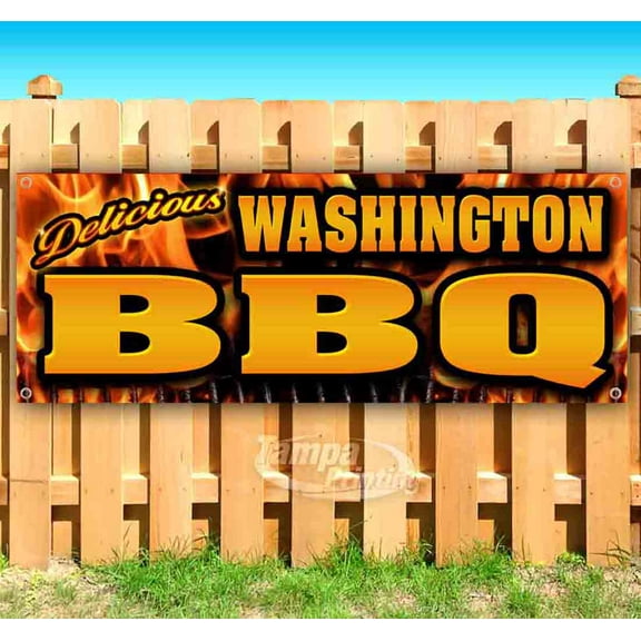 Washington BBQ 13 oz Vinyl Banner With Metal Grommets