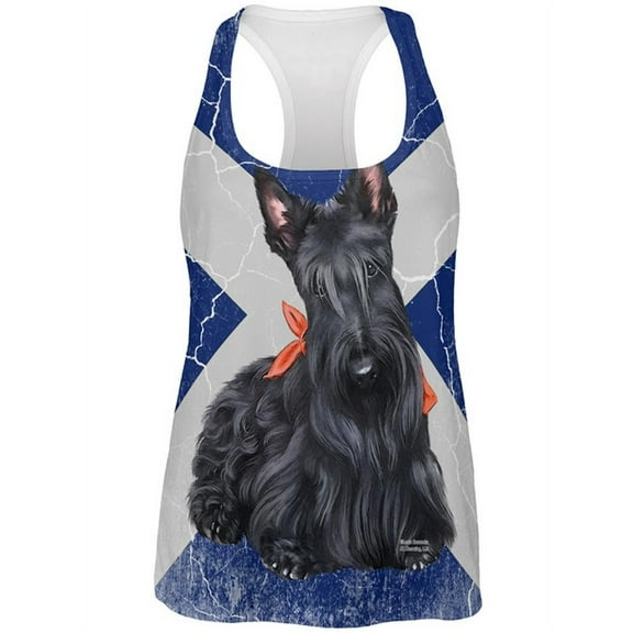 Scottish Terrier Live Forever All Over Womens Work Out Tank Top Multi LG