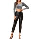 thumbnail image 2 of INSPIRAR CHIC Blusas Cortas de Terciopelo de Manga Larga Off Shoulder para Mujeres XS Gris, 2 of 8