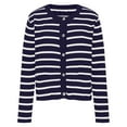 thumbnail image 6 of ZUKMRJPC Women's Striped Cardigan Sweaters Casual Long Sleeve Button Up V Neck Knit Cardigans Fall Classic Soft Comfy Tops with Pocket, 6 of 7