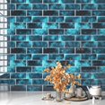 thumbnail image 3 of Decotalk Blue Peel and Stick Backsplash Subway Tile Backsplash Blue 30x30cm Kitchen Backsplash Tile Self Adhesive Backsplash Tiles Stick on Tile for Bathroom Subway Back Splash Wall Tiles (3PCS), 3 of 7