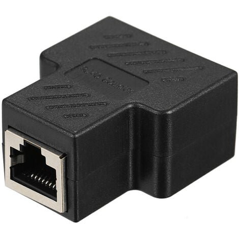 Adaptador divisor RJ45 Conector de puerto hembra de 1 a 2 para cables Ethernet CAT 5/CAT 6/CAT 7 LAN Socket Splitter Hub PC Laptop Router Contact Modular Socket