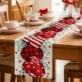 thumbnail image 5 of Valentine's Day Table Runner 48 Inches Long Farmhouse Dress Scarves, Red Strip Plaid Love Eucalyptus Beige Burlap Dining Tablerunner for Coffee Table/Kitchen Island/Party Décor, 13" x 48", 5 of 8