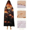 thumbnail image 4 of 3D Flame Skull Print Wearable Blanket for Adults Cloak Hooded Blanket with Halloween Theme on It Suitable for All Season, 4 of 6