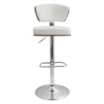 thumbnail image 6 of Ravinia Mid-Century Modern Adjustable Barstool with Swivel in Walnut and White Faux Leather by LumiSource, 6 of 8