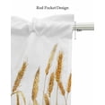 thumbnail image 5 of Golden Wheat Linen Curtain Valance for Bedroom/Bathroom/Kitchen/Office/Living/Dining Room Window,Retro Summer Fall Harvest Crops Botanical Pocket Topper Drapes Decorative Cafe Drapery Panel 54"x18", 5 of 6