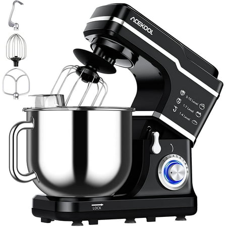 

Stand Mixer 7.5QT Kitchen Electric Food Mixer 10-Speed Tilt-Head Dough Mixer for Baking&Cake with Stainless Steel Bowl Whisk Dough Hook Beater Splash Guard (660W)BLACK MC1